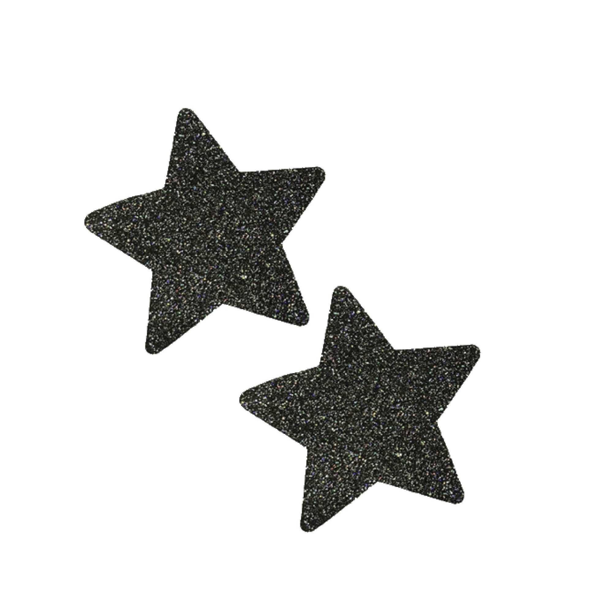  Black metallic glitter star nipple sticker 