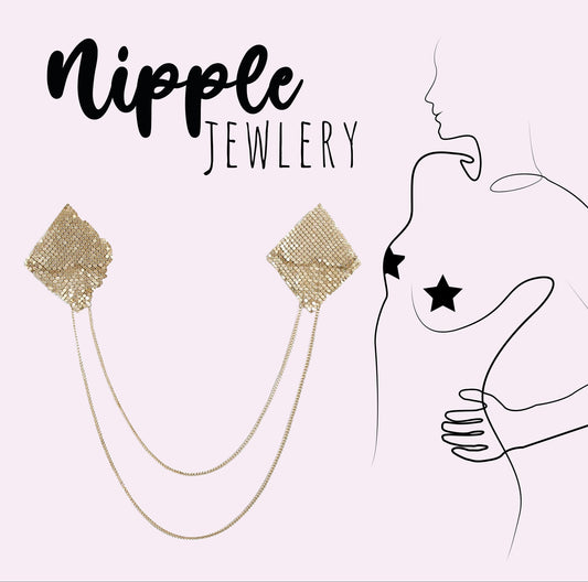 Nipple jewelry - Gold shiny metal