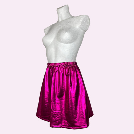 Metallic Pink rave mini skirt