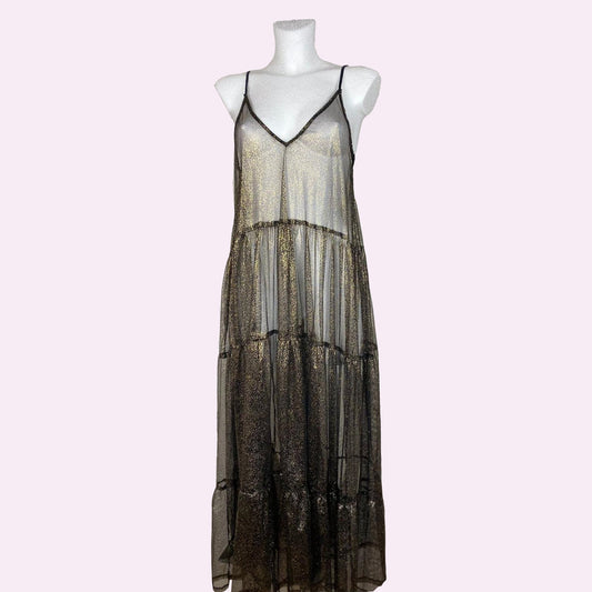 Oversize glitter mesh dress