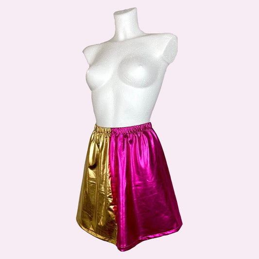 Metallic Gold rave mini skirt