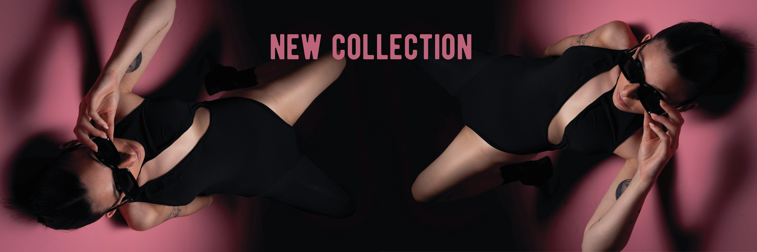 Website Banner with black cutout cat suit