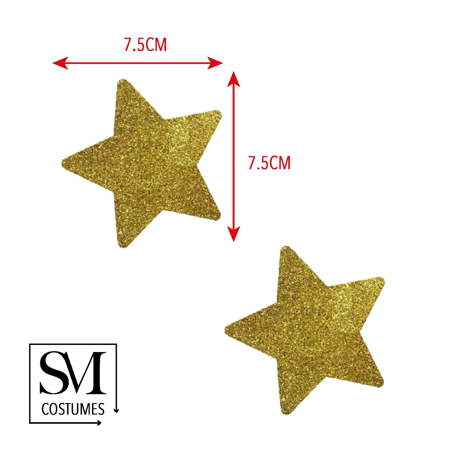 Nipple jewelry - Gold metallic glitter star