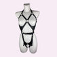 Faux leather black full body harness, sexy look, fetish, bondage, kink 