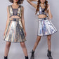 Metallic Gold rave set reflective fabric