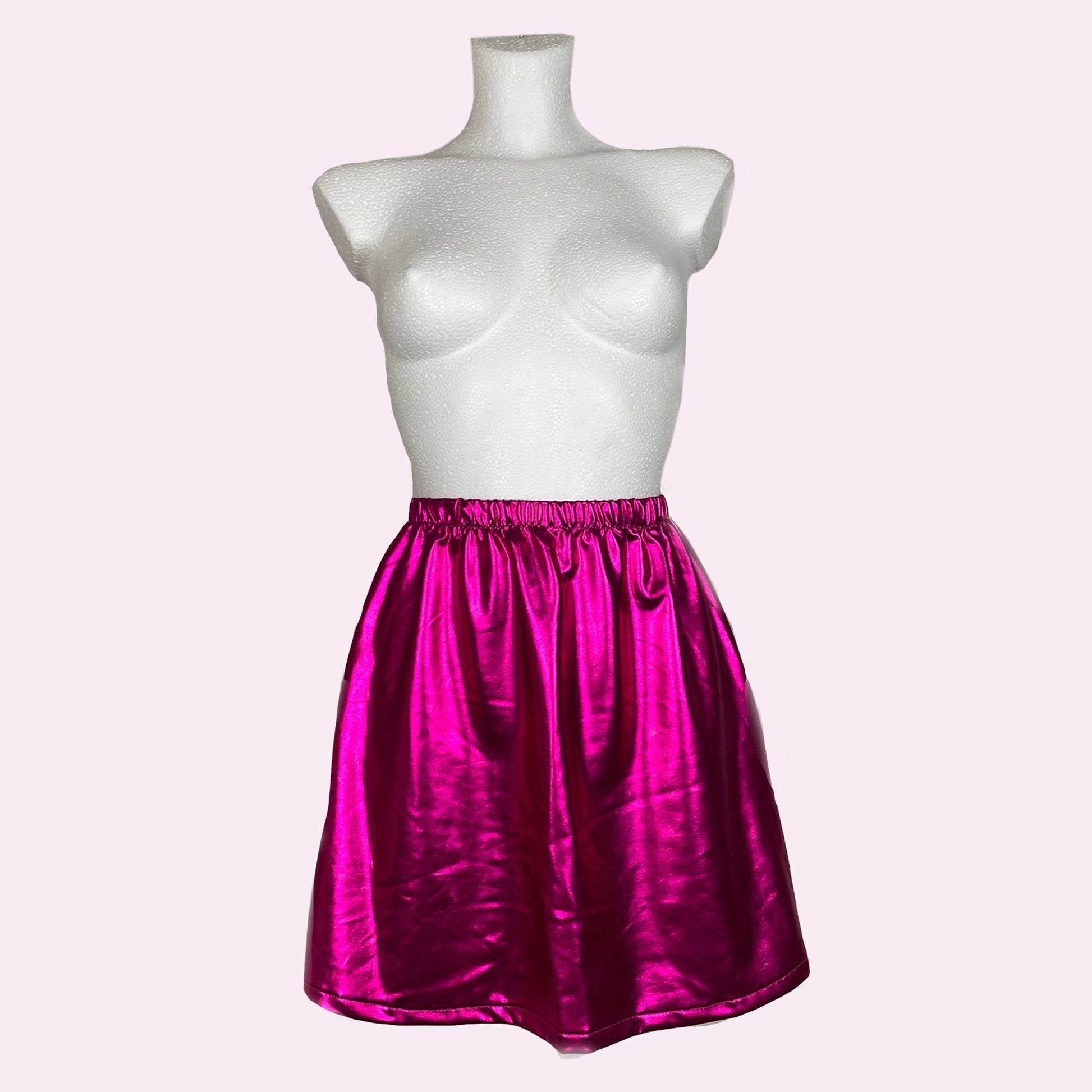 Metallic Pink rave mini skirt