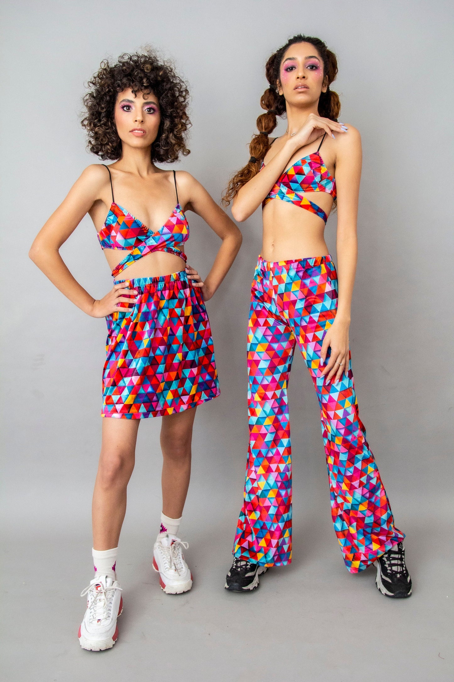 Geometric print rave pants