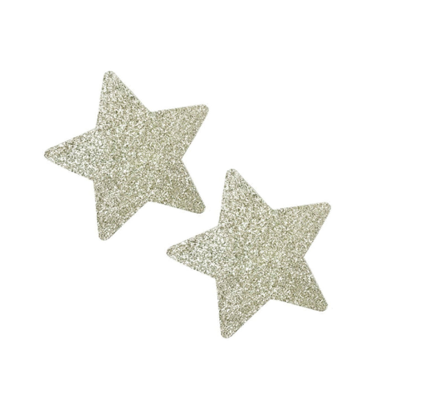 Nipple jewelry - silver metallic glitter star
