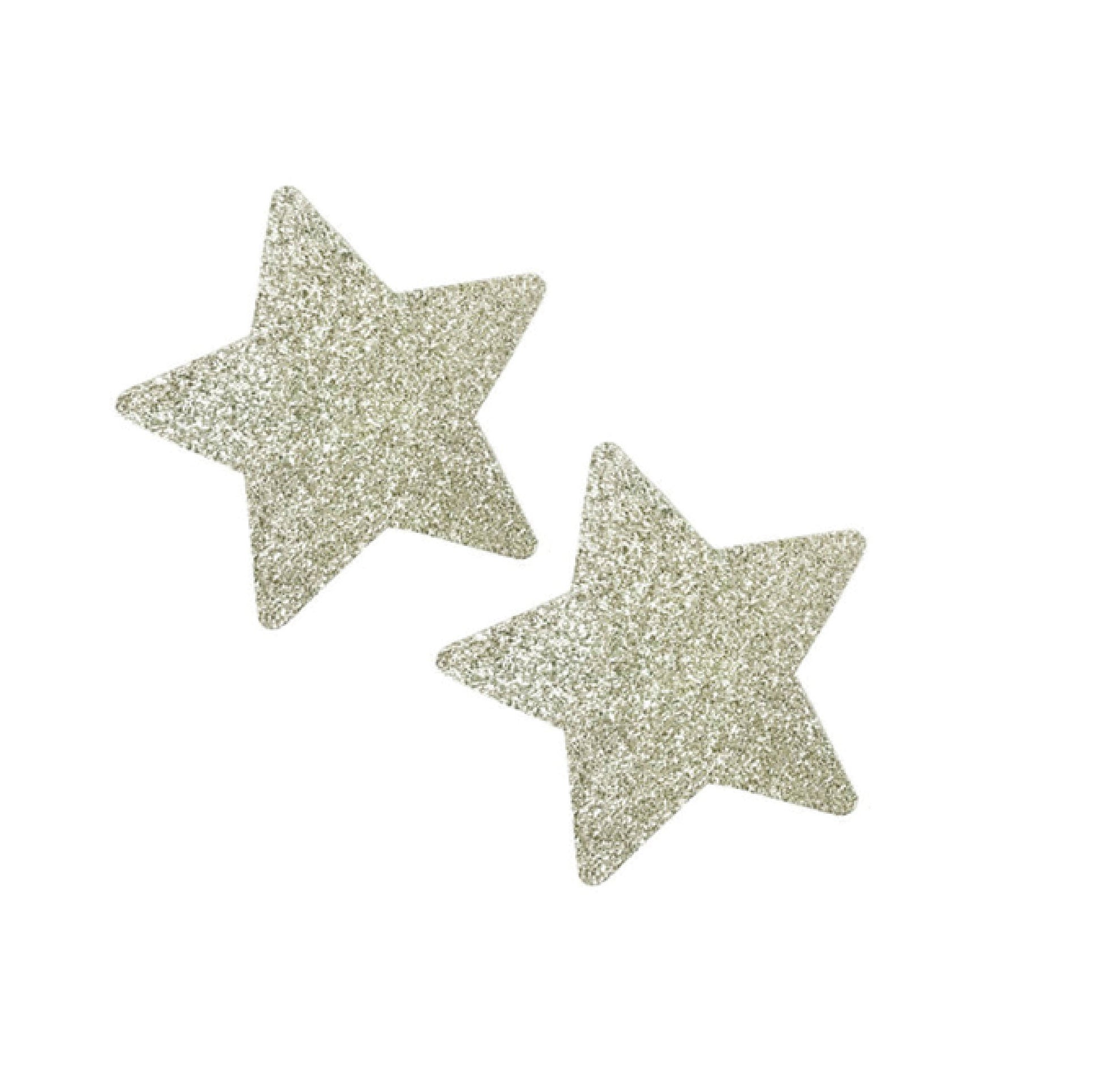 Nipple jewelry - silver metallic glitter star