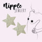 Nipple jewelry - silver metallic glitter star