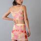Pink tie dye mesh skirt rave set