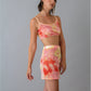 Pink tie dye mesh skirt rave set