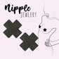 Nipple jewelry - Black metallic glitter XFACTOR