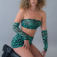 Mesh zebra skirt rave set