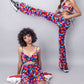 Geometric print rave pants